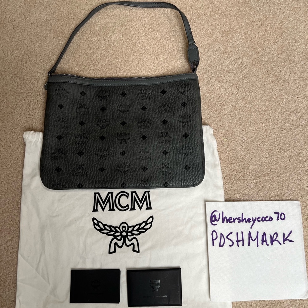 Brand New MCM visetos shopper bag - color: gray and black